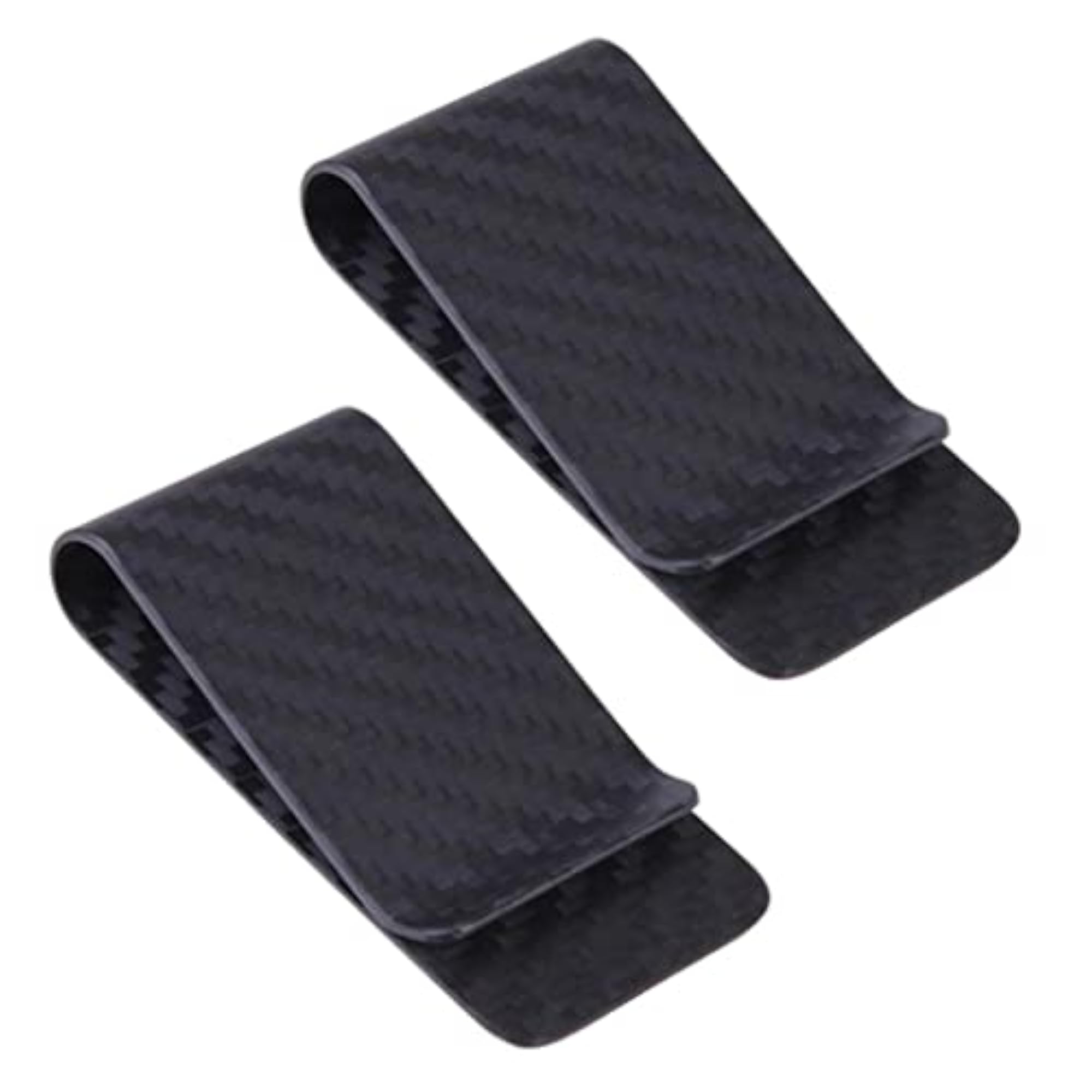 2x Carbon Fiber Money Clip Glossy Wallet Credit Card Holder